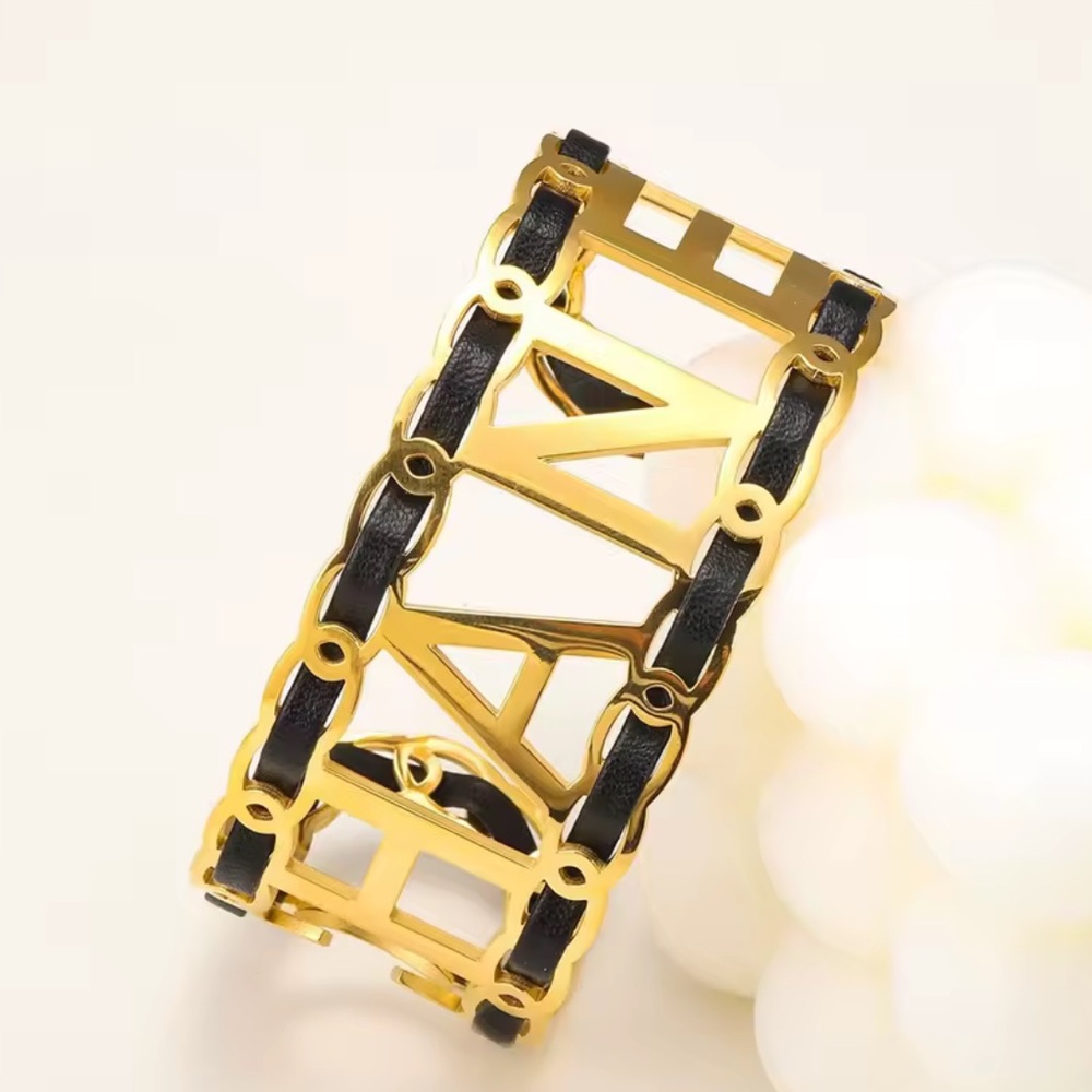 Gold and Black Chanel Fashion Bracelet - Picture 12 of 13